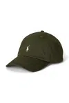 Dětská bavlněná kšiltovka Polo Ralph Lauren zelená barva, 323785653063