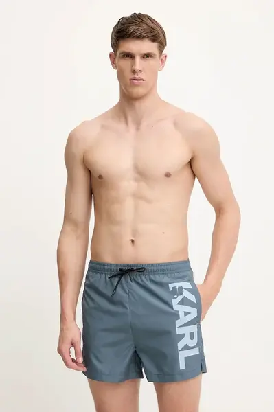 Plavkové šortky Karl Lagerfeld tyrkysová barva, A1M46013