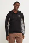 Mikina EA7 Emporio Armani pánská, černá barva, s kapucí, vzorovaná, PJODZ.6DPM37