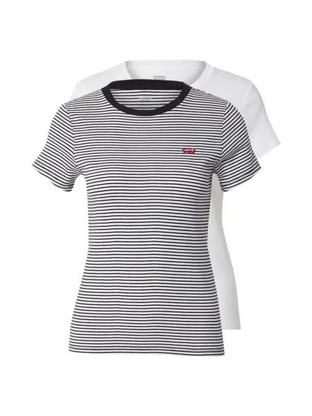 LEVI'S ® Tričko 'Essential Tee (2-Pack)'  čierna / biela
