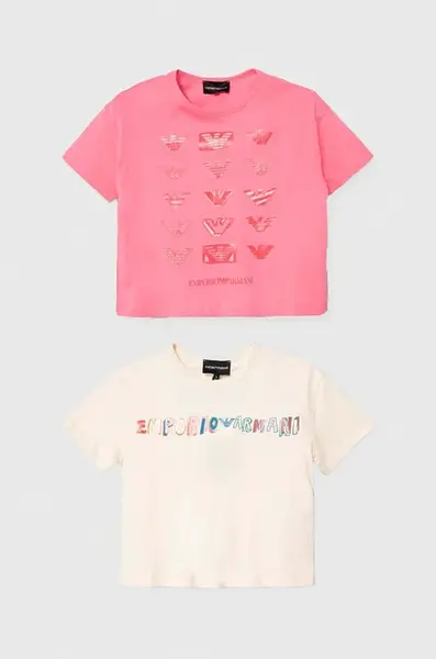 Dětské bavlněné tričko Emporio Armani 2-pack