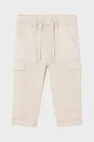 Kojenecké kalhoty Mayoral cargo slim béžová barva, hladké
