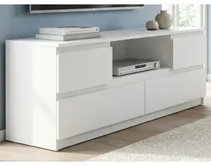 TV skříňka Carlos, bílá, šířka 140 cm