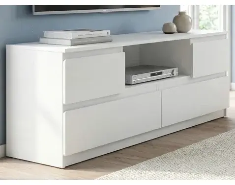 TV skříňka Carlos, bílá, šířka 140 cm