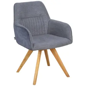 Linea Natura ŽIDLE S PODRUČKAMI, tkaná látka, barvy dubu, tmavě šedá