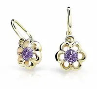 Cutie Jewellery Zlaté dětské náušnice C1947-10-X-1 fialová
