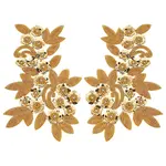 Flower Paillette Glass Seed Beaded Embroidery Cloth Sew on Appliques