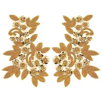 Flower Paillette Glass Seed Beaded Embroidery Cloth Sew on Appliques