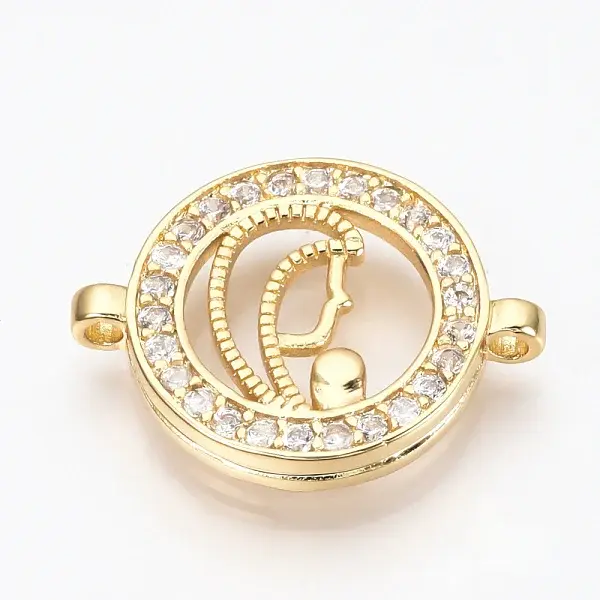 Brass Micro Pave Cubic Zirconia Links