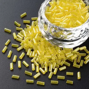 Transparent Colours Luster Glass Bugle Beads