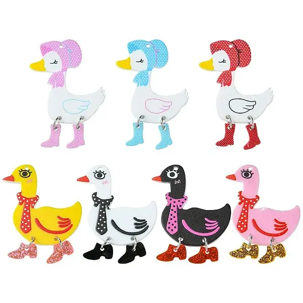 14Pcs 7 Styles Acrylic Pendants