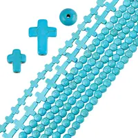 6 Strands 3 Styles Dyed Synthetic Turquoise Beads Strands