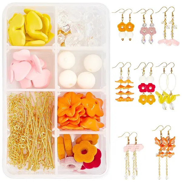 183 Pieces DIY Flower Style Earring Making Kits