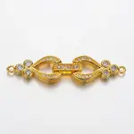 Brass Micro Pave Cubic Zirconia Fold Over Clasps