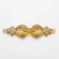 Brass Micro Pave Cubic Zirconia Fold Over Clasps