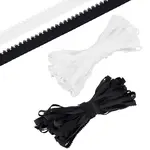 25M 2 Colors Flat Polyester Elastic Cord with Flower Edge