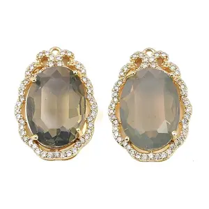 Brass Micro Pave Clear Cubic Zirconia Pendants