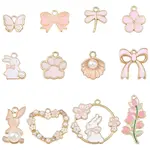 60Pcs 12 Styles Alloy Enamel Pendants