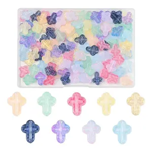 120Pcs 9 Colors Transparent Spray Paint Glass Beads