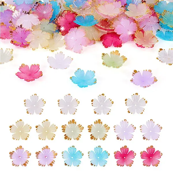 120Pcs 8 Colors Acrylic Bead Caps