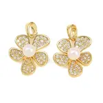 Brass Micro Pave Clear Cubic Zirconia Pendants