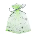 Sliver Stamping Star Organza Printed Gift Drawstring Bags
