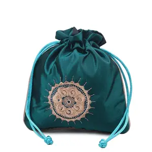 Chinese Style Rectangle Brocade Drawstring Bags