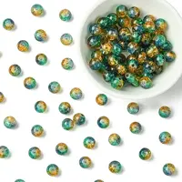 100Pcs Crackle Glass Beads