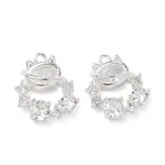 Brass Micro Pave Clear Cubic Zirconia Pendants