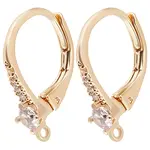 10Pcs Brass Cubic Zirconia Leverback Earring Findings