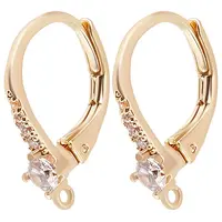 10Pcs Brass Cubic Zirconia Leverback Earring Findings