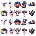 20Pcs 10 Styles Independence Day Silicone Focal Beads