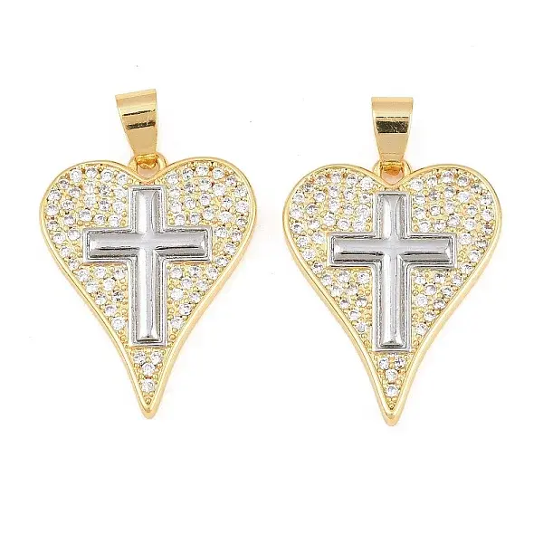 Brass Micro Pave Cubic Zirconia Pendants
