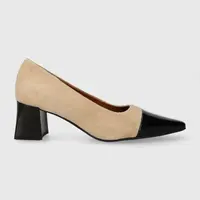 Semišové lodičky Vagabond Shoemakers ALTEA béžová barva, na podpatku, 5740.113.95