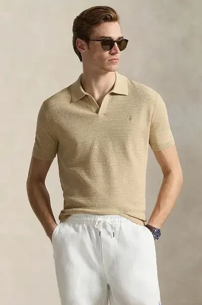 Polo tričko se lněnou směsí Polo Ralph Lauren