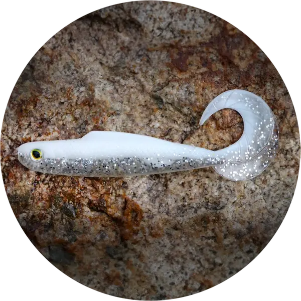 Redbass gumová nástraha twister kixter white g - 12,5 cm 14 g