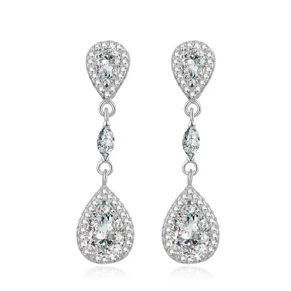 Beneto Prekrásne strieborné náušnice so zirkónmi AGUP864L