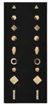Troli Sada pozlátených minimalistických náušníc - kôstky Gold (9 párov)