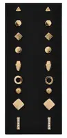 Troli Sada pozlátených minimalistických náušníc - kôstky Gold (9 párov)