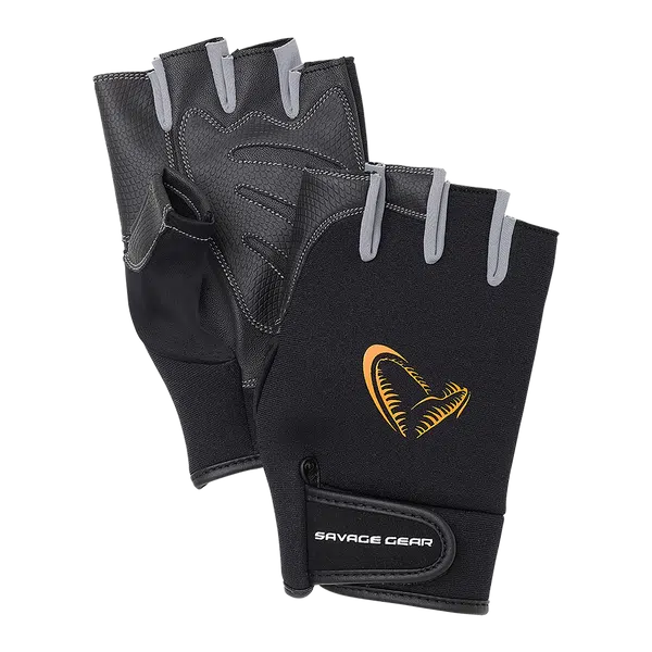 Savage gear rukavice neoprene half finger black - xl