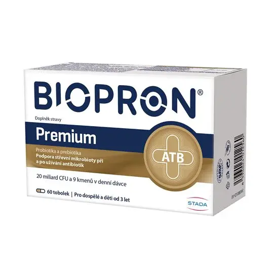 Biopron Premium, probiotika a prebiotika při a po užívání antibiotik 60 kapslí