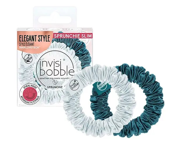 Ozdobné spirálové gumičky Invisibobble Sprunchie Slim Cool as Ice - 2 ks (IB-SPSL-PA-1-1002)