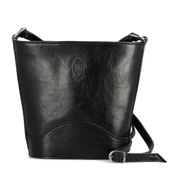 Dámská kožená crossbody kabelka černá - Delami Saimix