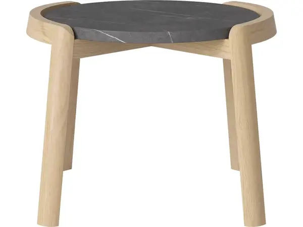 Konferenční stolek Mix Ø46 cm, více variant - Bolia Varianta: Pietra Grey marble | White pigmented oiled oak, Solid | v. 35 cm