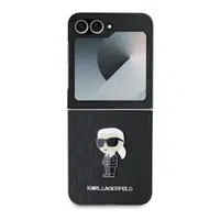 Zadní kryt Karl Lagerfeld PU Saffiano Monogram Ikonik pro Samsung Galaxy Z Flip6/7 FE, černá