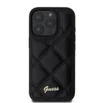 Zadní kryt Guess PU Leather Quilted pro Apple iPhone 16 Pro Max, černá