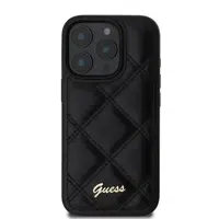 Zadní kryt Guess PU Leather Quilted pro Apple iPhone 16 Pro Max, černá