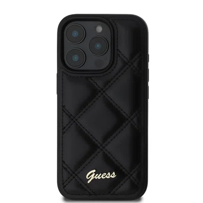 Zadní kryt Guess PU Leather Quilted pro Apple iPhone 16 Pro Max, černá