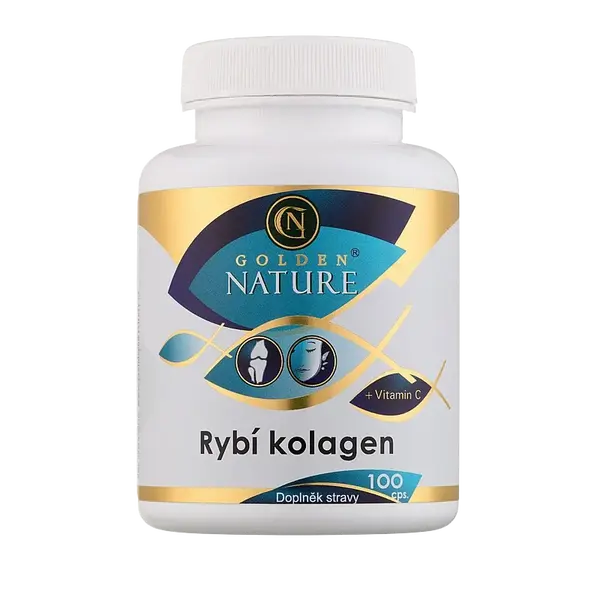 GOLDEN NATURE Rybí kolagén+Vitamín C 100 kapsúl