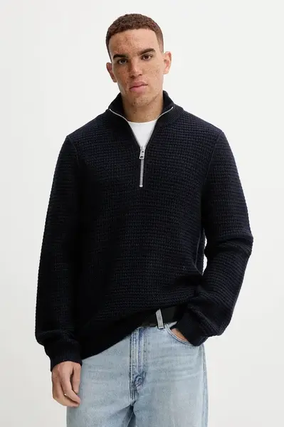 Svetr s příměsí vlny Marc O'Polo tmavomodrá barva, 5000007327